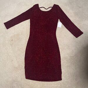 Charlotte Russe Glitter Bodycon Long Sleeve Dress